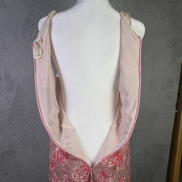 Free People Midi Dress Womens 2 Native Rose Pink Lace Floral Bohemian Patchwork - Picture 3 of 7